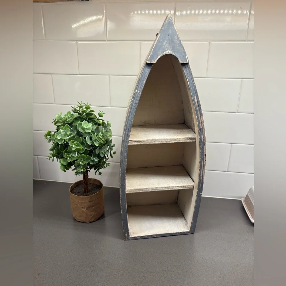 Antique Wooden Boat Shelf - Picture 1 of 4